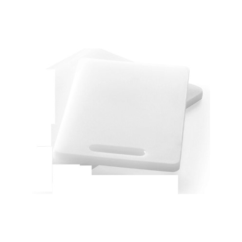 Tocator universal alb cu maner, 250x150x(H)10 mm, Hendi, polietilena HDPE, ambele parti potrivite pentru taiere, potrivit si la uz profesional