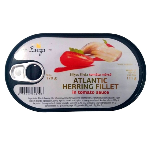 Anno Banga Atlantic Herring Fillet in sos tomat, 170 gpe grupdzc.ro✅. Descopera gama copleta de produse la oferte speciale✅!