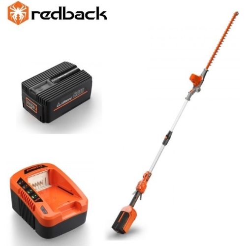 Redback Pachet E920D+EP60+EC50 Trimmer de gard viu extensibil 40V, 2400mm, 520mm, acumulator 40V/6Ah, incarcator 40V/5A