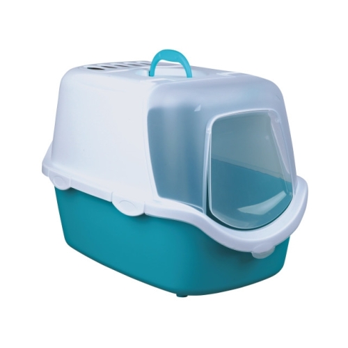 Trixie Litiera cu Acoperis Vico 40x40x56 cm Turcoaz cu Alb