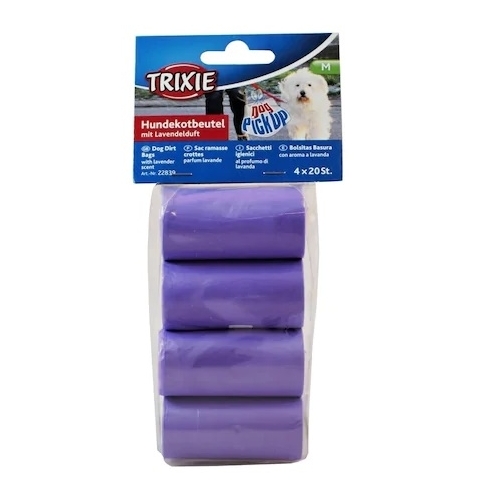 Trixie Pungi Igienice pentru Caini, cu Aroma de Lavanda 4 role x 20 buc Mov