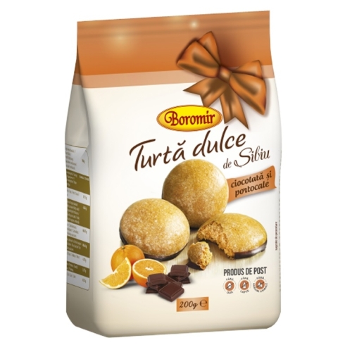 Turta Dulce Portocale si Ciocolata, 200 g, Boromir
