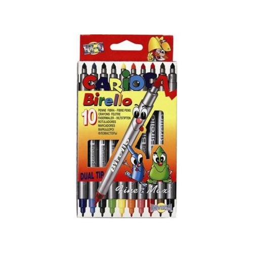 Markere Carioca Birello, varfuri 2 si 4 mm, 10 culori/cutie