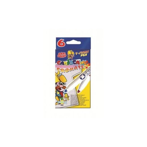 Markere pentru copii Carioca Art Cromatex pentru textile, 6 buc/set