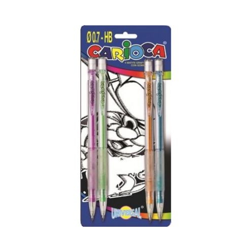 Creion mecanic Carioca, 0. 7 mm, 4 buc/set