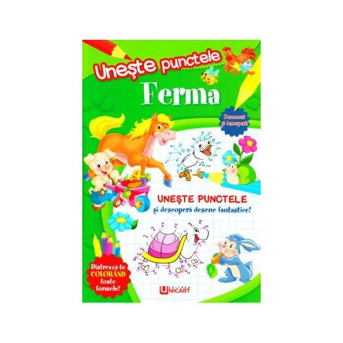 Carte de colorat. Uneste punctele. Ferma