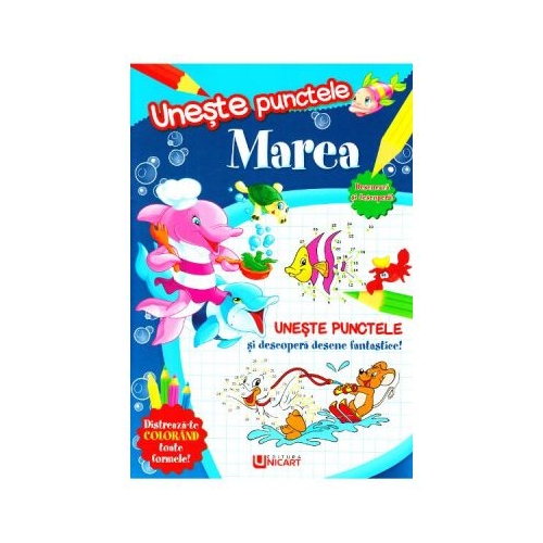 Carte de colorat. Uneste punctele. Marea