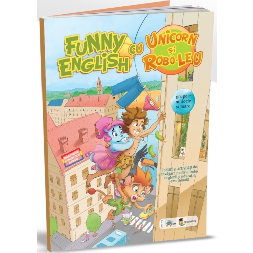 Funny English cu Unicorn si Robo-leu, EDU, Auxiliare prescolari, Limba Engleza