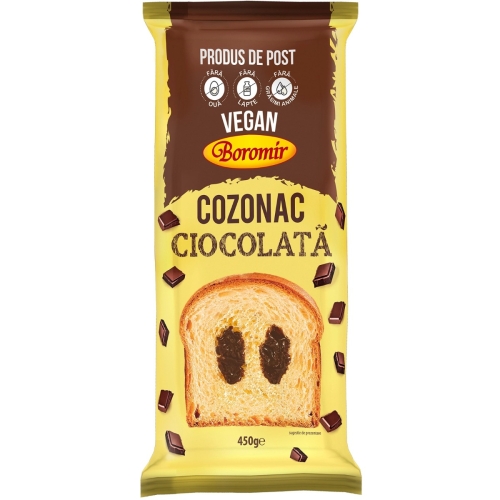 Cozonac de post cu ciocolata vegan, 450 g, Boromir