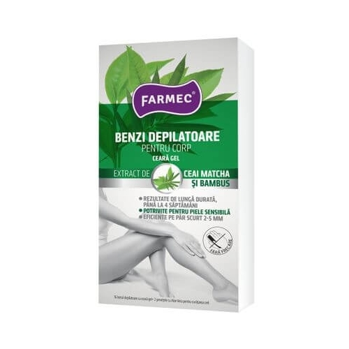 Farmec Benzi Depilatoare pentru corp ceara gel cu extract de Ceai Matcha si Bambus, 16 bucpe grupdzc.ro✅. Descopera gama copleta de produse la oferte speciale✅!