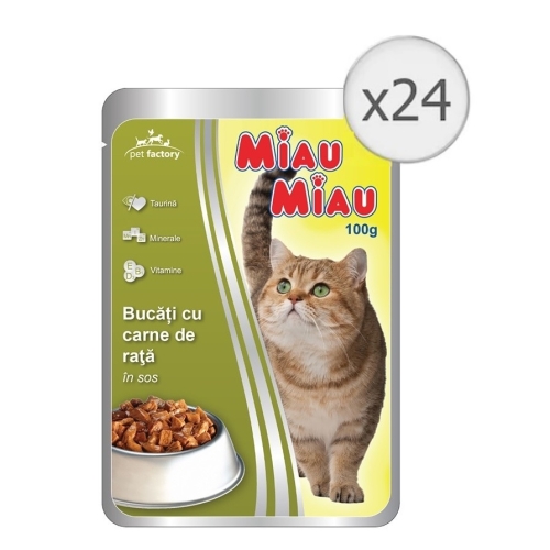Pachet MIAU MIAU Plic rata in sos 100G x 24 buc
