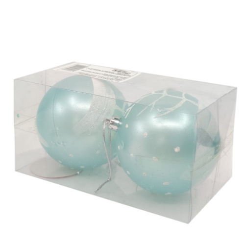 Set 2 globuri sticla turq XMAS BP220 