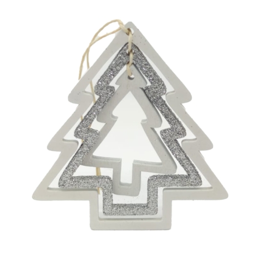 Ornament de agatat bradut din lemn 2 culori XMAS CA126