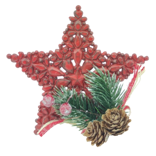 Steluta din plastic cu decor de agatat DX18479 Xmas AZ151