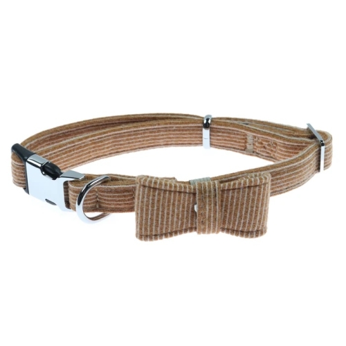 Zgarda caini papion, crem, 30 - 40 x 1.6 cm, 4DOG