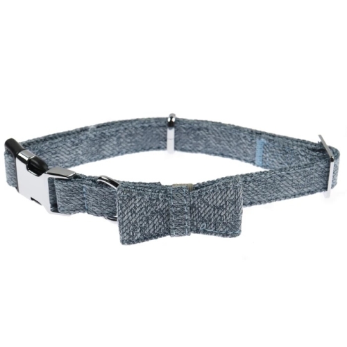 Zgarda caini papion, albastru, 35 - 50 x 1.9 cm, 4DOG