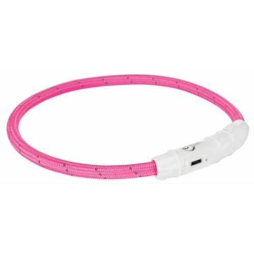 Trixie Zgarda Cu Led, Incarcare USB, XS-S: 35 cm/7 mm, Roz, 12706