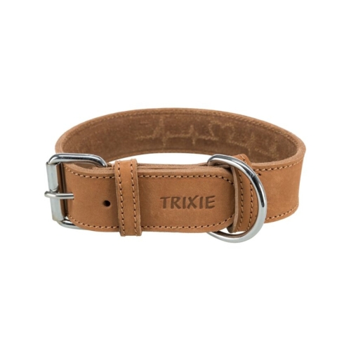Trixie Zgarda Piele Rustic Heartbeat, S-M: 34-40 cm / 30 mm, Maro, 19014