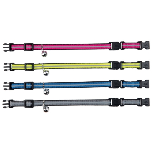 Trixie Zgarda Pentru Pisici, Reflectorizanta, Cu 2 Catarame Si Clopotel, Diverse Culori, 41673