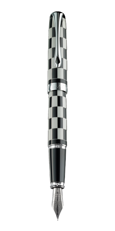 Stilou DIPLOMAT Excellence A plus, cu penita M, din otel inoxidabil - Rome Black White