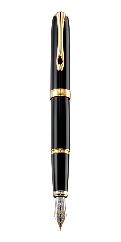 Stilou DIPLOMAT Excellence A2, cu penita M, aurita 14kt. - Black Lacquer Gold