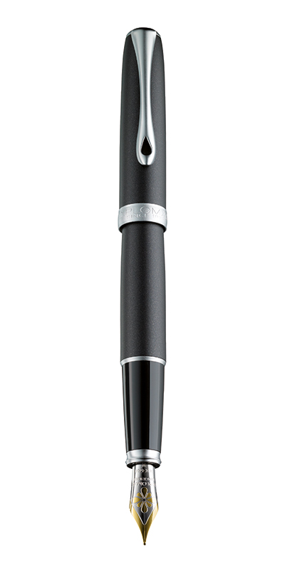 Stilou DIPLOMAT Excellence A2, cu penita M, aurita 14kt. - Lapis Black Matt Chrome