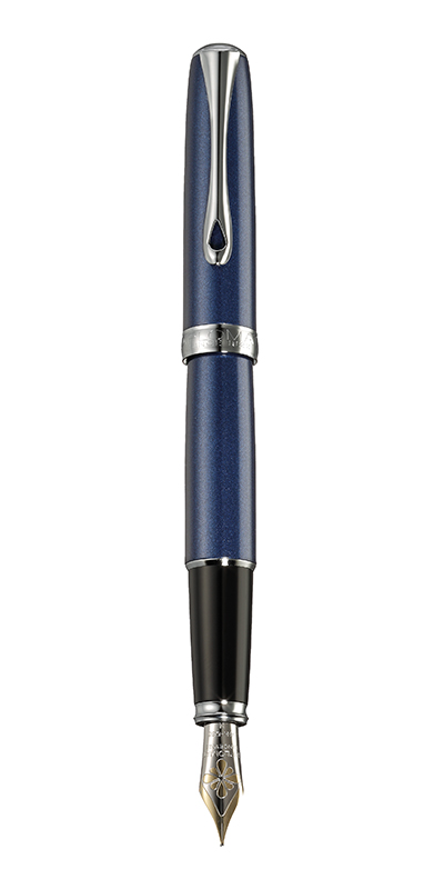 Stilou DIPLOMAT Excellence A2, cu penita M, aurita 14kt. - Midnight Blue Chrome