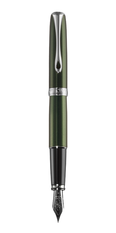 Stilou DIPLOMAT Excellence A2, cu penita M, din otel inoxidabil - Evergreen Chrome
