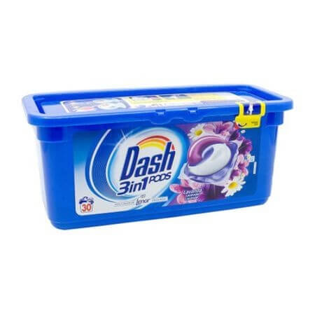 Dash Detergent capsule All in one Pods Lavanda pentru haine/rufe, 30 spalari