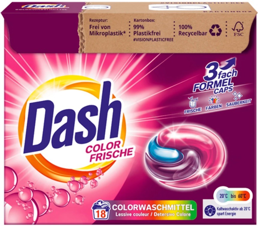Detergent de rufe capsule 3in1 Color Frisch, 18 buc