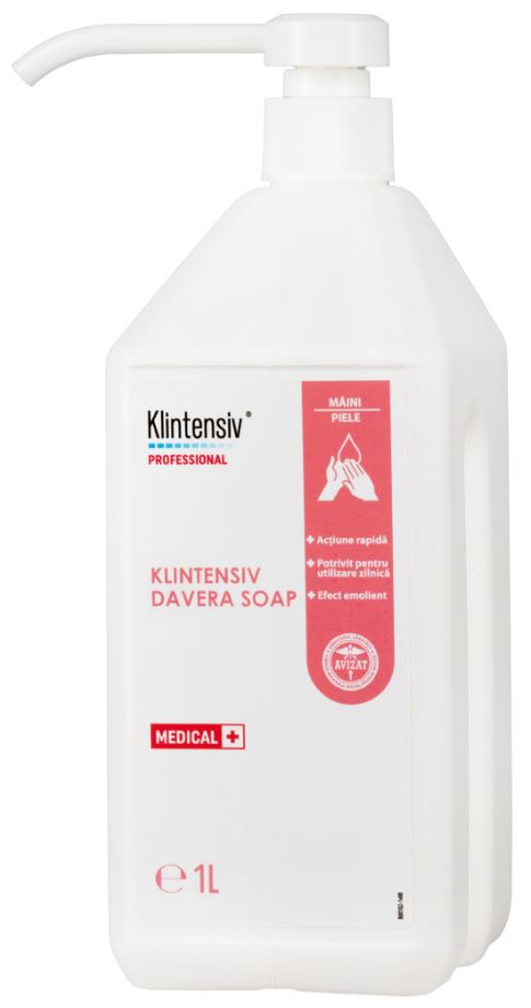 Sapun dezinfectant cu 2% clorhexidina 1L, Davera Soap, Klintensiv