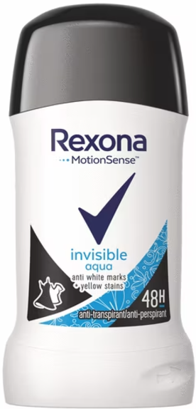 Deodorant antiperspirant stick Rexona Invisible Aqua, 40 ml