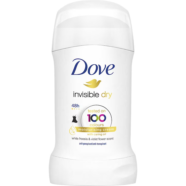 Deodorant antiperspirant stick Dove Invisible Dry pentru femei, 40 ml