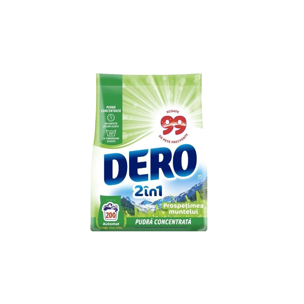 DERO 2IN1 DETERGENT PUDRA AUTOMAT 15KG PROSPETIMEA MUNTELUI 200 SPALARI