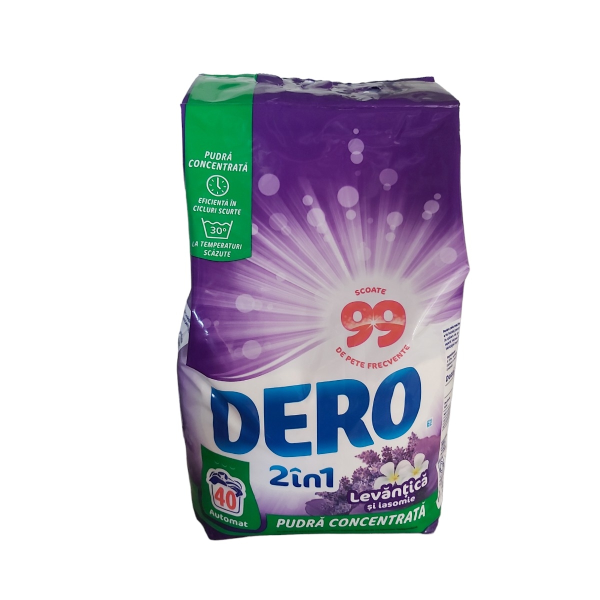 DERO 2IN1 DETERGENT PUDRA AUTOMAT 3KG LEVANTICA SI IASOMIE 40 SPALARI
