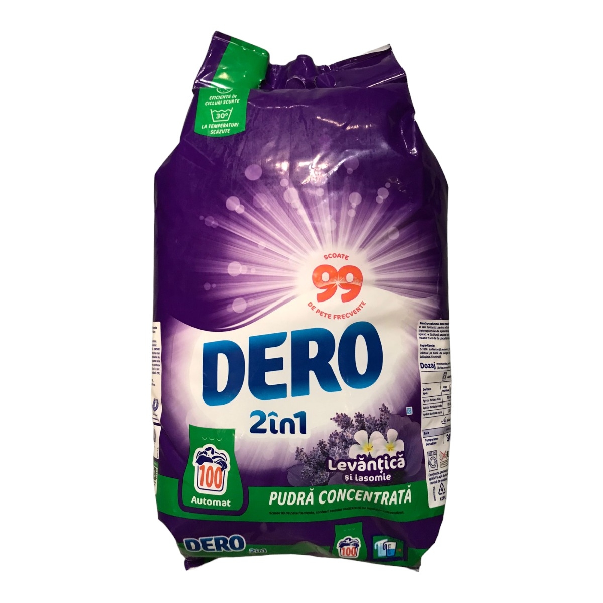 DERO 2IN1 DETERGENT PUDRA AUTOMAT 7.5KG LEVANTICA SI IASOMIE 100 SPALARI