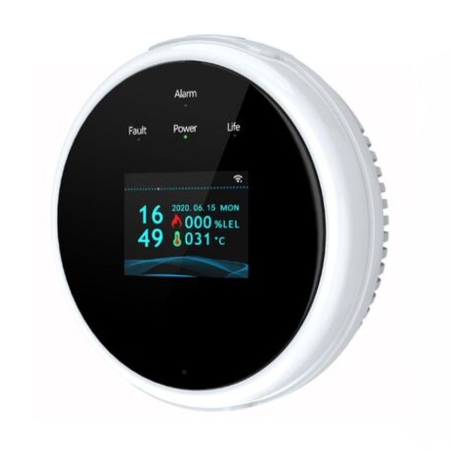 Detector de gaz wireless ANNKE CGQ015, accesoriu suplimentar pentru sistem alarma A113, senzor metan/GPL si temperatura, alerta sonora