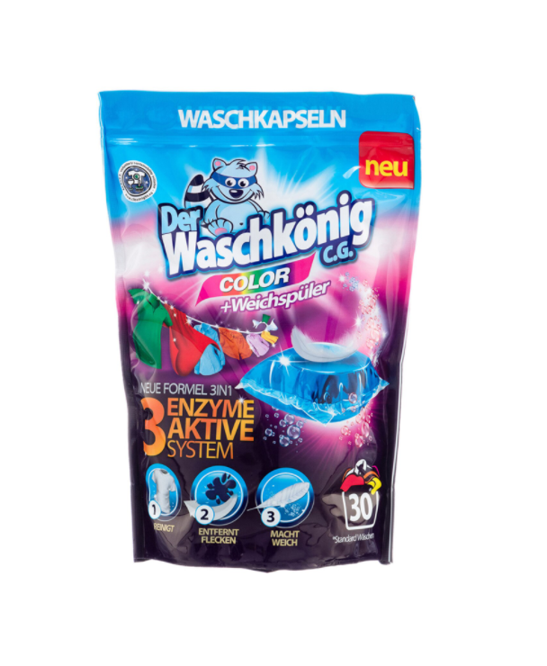 Detergent de rufe colorate, 30 x 17g, Der Waschkonig C.G.