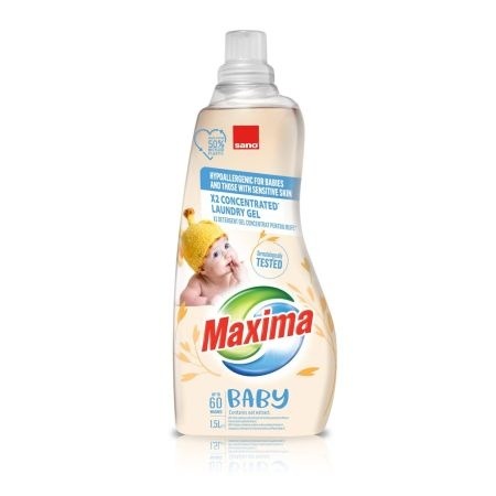 Detergent Gel concentrat pentru rufe Maxima Baby Oat, 1.5 l, Sano