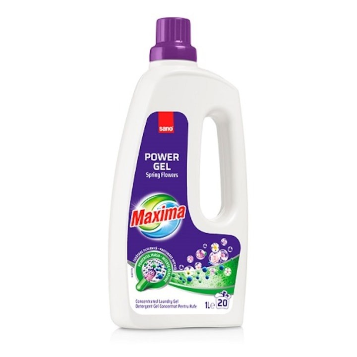 Detergent gel concentrat pentru rufe  20 spalari 1l Sano Maxima Power Spring Flowers