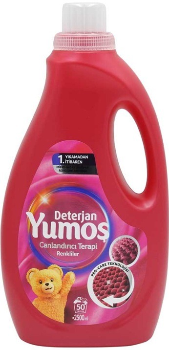 Detergent lichid pentru rufe/haine colorate 50 spalari, 2.5L - Yumos