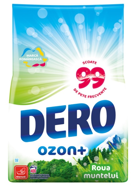 Detergent pudra manual Ozon+ Roua Muntelui, 400 spalari, 20kg, Dero