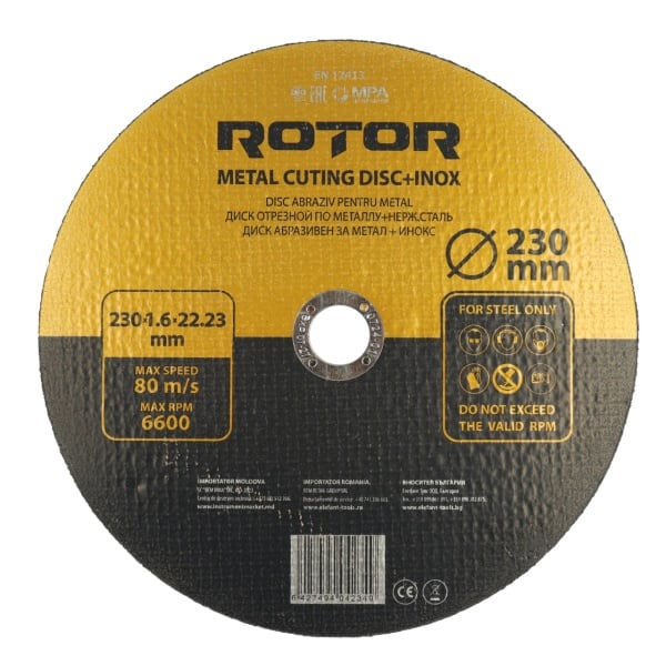 Disc abraziv pentru metal+inox ROTOR 230*1,6*22,23