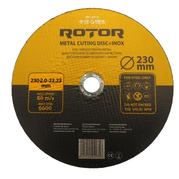 Disc abraziv pentru metal+inox ROTOR 230*2,0*22,23