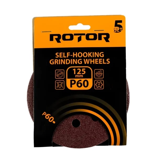 Disc abraziv pentru slefuitor cu excentric ROTOR 125 P60 set 5