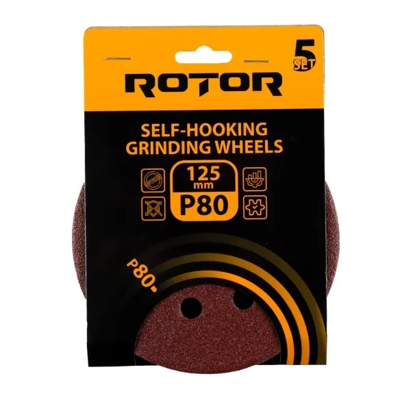 Disc abraziv pentru slefuitor cu excentric ROTOR 125 P80 set 5