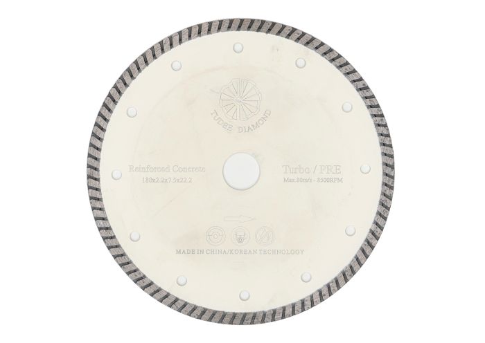 Disc diamantat Tudee debitare beton armat, premium, 180x22.2x7.5x2.2mm