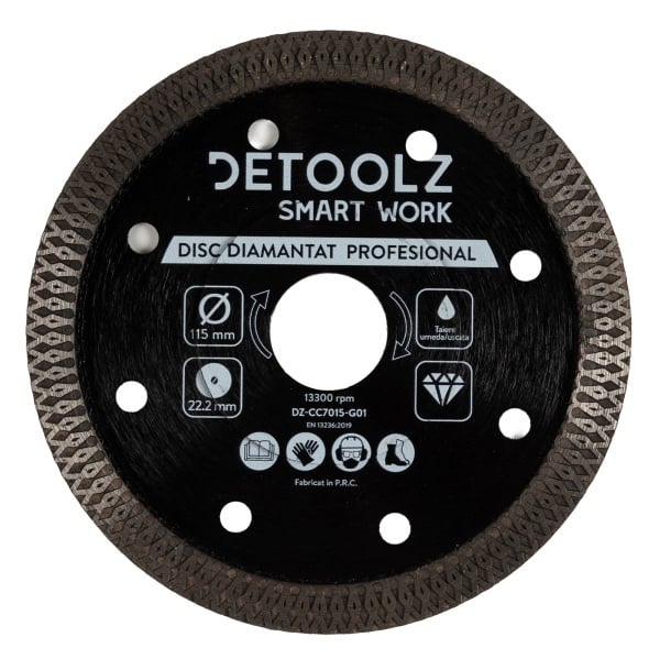 Disc diamantat turbo 115x22.2mm, taiere umeda-uscata Detoolz