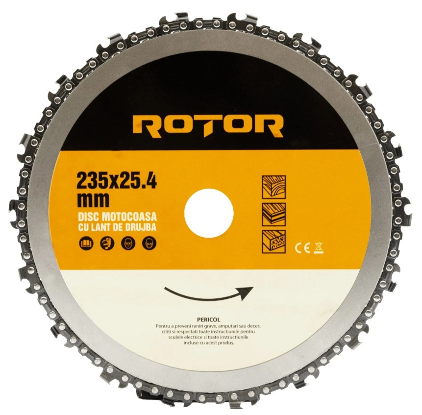 Disc motocoasa cu lant de drujba 235x25,4 mm, ROTOR