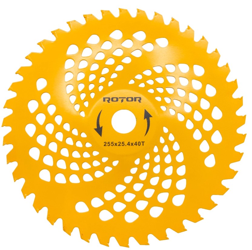 Disc motocoasa Premium 40T ondulat (tip oala) cu VIDIA 255×25,4×1,5 mm, ROTOR